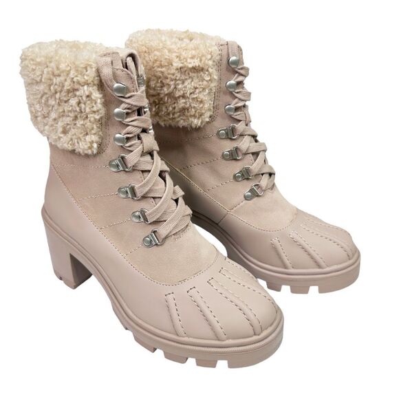 Splendid Mikayla Faux Fur-Lined & Trim Combat Boots - Size 7 - Picture 3 of 13